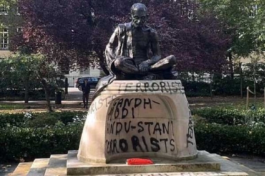 Iconic Gandhi Statue Vandalised near London University Iconic Gandhi Statue Vandalised near London University