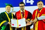 Ram Charan Doctorate latest, Ram Charan Doctorate news, ram charan felicitated with doctorate in chennai, India and us