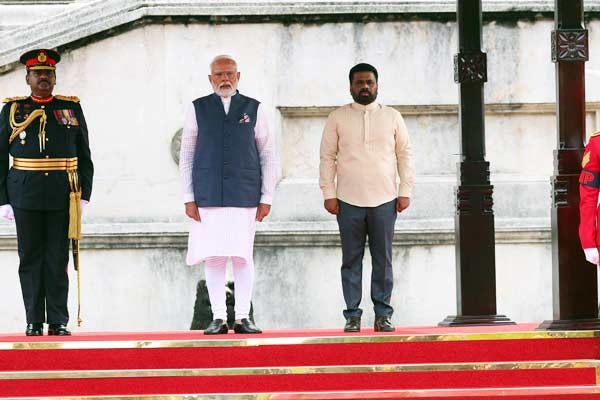Narendra Modi receives Ceremonial Guard of Honour in Sri Lanka