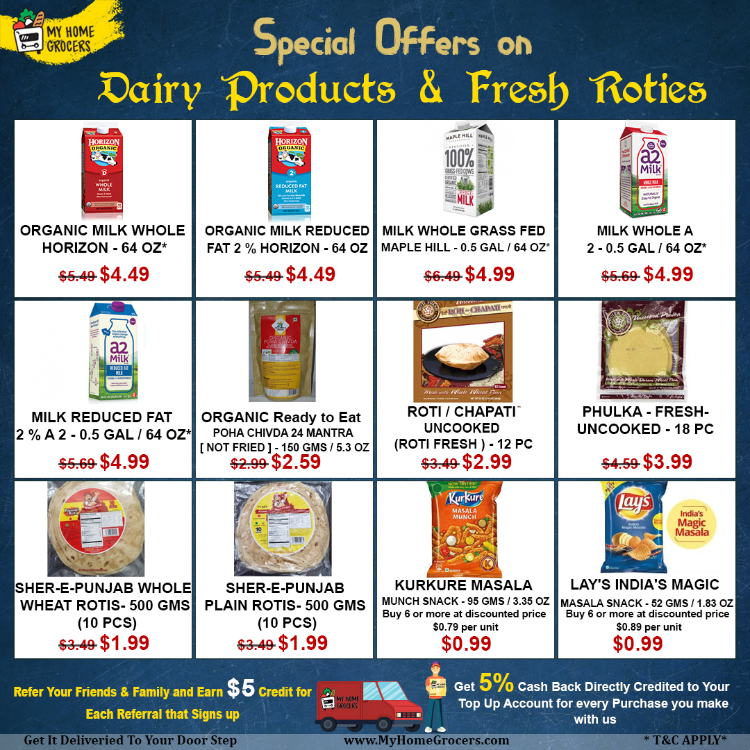 Special Offers On Dairy Products & Fresh Roties