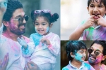 allu arjun biography, allu arjun for holi 2019, in pics allu arjun s adorable moments with family for holi is too cute to miss, Happy holi