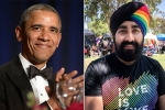 pride month, sikh man, pride month 2019 sikh man s rainbow turban impresses barack obama, Pride month