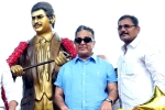 Krishna-Mahesh Babu fans, Kamal Haasan. Kamal Haasan in Vijayawada, kamal haasan unveiled statue of superstar krishna, Bella