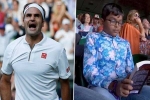 Wimbledon 2019 Clash of Tennis, Wimbledon 2019 Clash of Tennis, roger federer vs rafael nadal semi final indian origin boy seen engrossed in his book during wimbledon 2019 clash of tennis, Rafael nadal