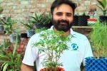 nri, nri Entrepreneurs, young nri entrepreneur returns to his native place with an intent to save water in gardening, Cow dung