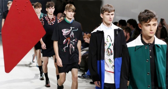 Paris fashion week exhibits bare legged male!},{Paris fashion week exhibits bare legged male!